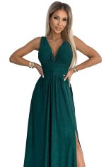 Numoco Dámské společenské šaty Susan tmavě zelená XL