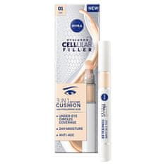 Nivea Tónovací oční krém v houbičce 3v1 Hyaluron Cellular Filler (3 in 1 Eye Care Concealer) 4 ml (Odstín 01 Light)