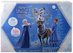 Mattel Frozen Adventní kalendář s malými panenkami Annou a Elsou 2024, 24 překvapení HWX20