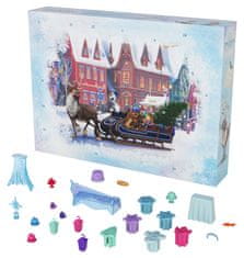 Mattel Frozen Adventní kalendář s malými panenkami Annou a Elsou 2024, 24 překvapení HWX20