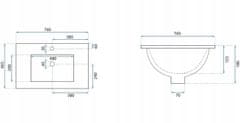 REA Zápustné umyvadlo na desku DAFNE 75