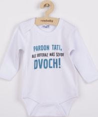 NEW BABY Body s potiskem New Baby Pardon tati,... máš šéfov dvoch! - darčekové balenie 50