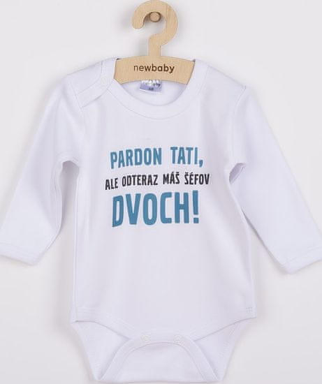 NEW BABY Body s potiskem New Baby Pardon tati,... máš šéfov dvoch! 80 (9-12m)