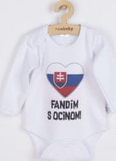 NEW BABY Body s potiskem New Baby Fandím s ocinom biele - darčekové balenie 80 (9-12m)