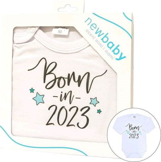 NEW BABY Body s potiskem New Baby Born in 2023 - dárkové balení 50