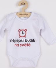 NEW BABY Body s potiskem New Baby nejlepší budík na světě - dárkové balení 86 (12-18m)