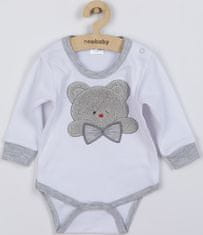 NEW BABY Luxusní kojenecké body s dlouhým rukávem New Baby Honey Bear s 3D aplikací 56 (0-3m)