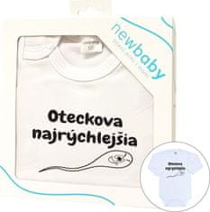 NEW BABY Body s potiskem New Baby Oteckova najrýchlejšia - darčekové balenie 50