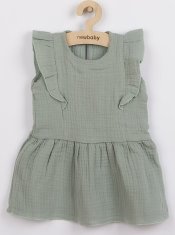 NEW BABY Kojenecké mušelínové šaty New Baby Summer Nature Collection mátové 56 (0-3m)