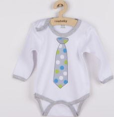 NEW BABY Body s potiskem New Baby s kravatou s puntíky 80 (9-12m)