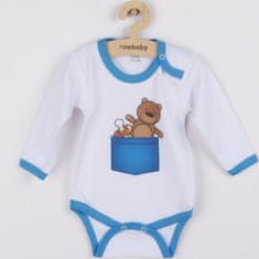 NEW BABY Body s potiskem New Baby medvídek v kapse 80 (9-12m)