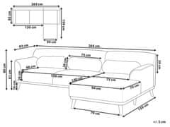 Beliani Žinylková rohová pohovka béžová levá SIMOS