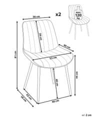 Beliani Sada 2 ks Umělá kůže Jídelní židle Hnědá DUBROVNIK
