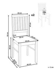 Beliani Jídelní židle Sada 2 ks Světlé dřevo ORONO