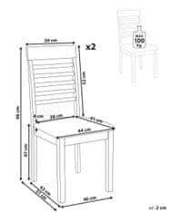 Beliani Jídelní židle Sada 2 ks Světlé dřevo ORTLEY