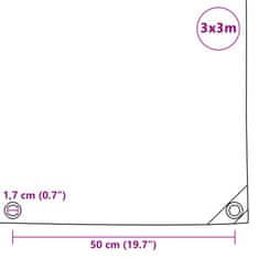 Vidaxl Plachta 650 g/m² 3 x 3 m zelená