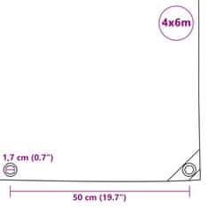 Vidaxl Plachta 650 g/m² 4 x 6 m šedá