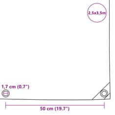 Vidaxl Plachta 650 g/m² 2,5 x 3,5 m šedá