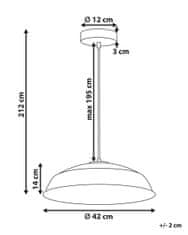 Beliani Kovová závěsná lampa černá MINILLAS