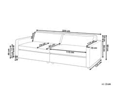 Beliani 3místná čalouněná pohovka taupe VINSTRA