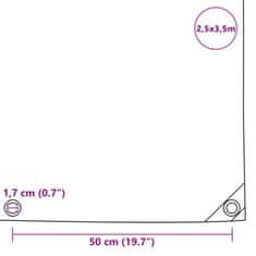 Vidaxl Plachta 650 g/m² 2,5 x 3,5 m bílá