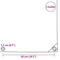 Vidaxl Plachta 650 g/m² 1,5 x 20 m šedá