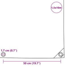 Vidaxl Plachta 650 g/m² 1,5 x 10 m modrá