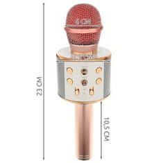 Izoxis 22190 Karaoke bluetooth mikrofon světle růžová