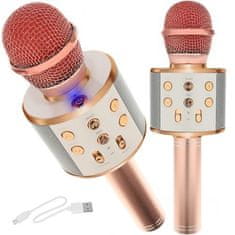 Izoxis 22190 Karaoke bluetooth mikrofon světle růžová