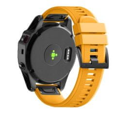 BStrap Silicone Acton řemínek na Garmin Fenix 5 / 6 / 6 Pro / 7 / 8 47mm / E, yellow amber