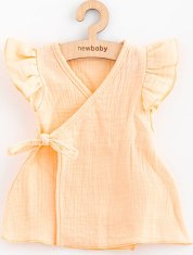 NEW BABY Letní kojenecké mušelínové šaty New Baby Leny peach 62 (3-6m)