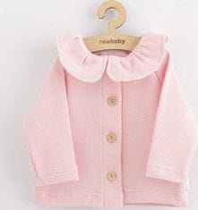 NEW BABY Kojenecký kabátek na knoflíky New Baby Luxury clothing Laura růžový 62 (3-6m)