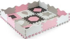 MILLY MALLY Pěnové puzzle podložka ohrádka Milly Mally Jolly 3x3 Shapes Pink Grey