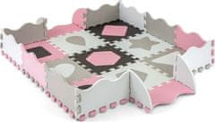 MILLY MALLY Pěnové puzzle podložka ohrádka Milly Mally Jolly 3x3 Shapes Pink Grey