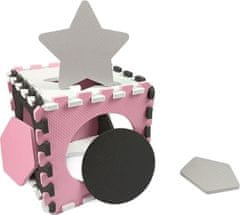 MILLY MALLY Pěnové puzzle podložka ohrádka Milly Mally Jolly 3x3 Shapes Pink Grey