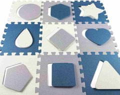 MILLY MALLY Pěnové puzzle podložka ohrádka Milly Mally Jolly 3x3 Shapes Blue