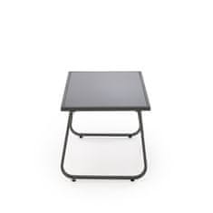 Halmar Zahradní nábytek CONOR ( křeslo + zahradní židle 2x + konferenční stolek ), tmavě šedá / jasně šedá (1p=1set)