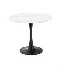 Halmar Moderní jídelní stůl AMBROSIO kulatý, deska - sklo, noha - černá (2p=1szt) (2 Karton)