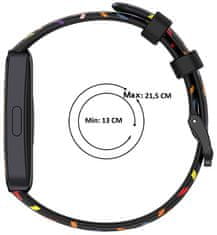 4wrist Silikonový řemínek s barevným motivem pro Huawei Watch Band 8 - Black