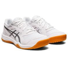 Asics Upcourt 5 GS Dětská volejbalová/halová obuv, bílá/stříbrná, vel. S 34,5