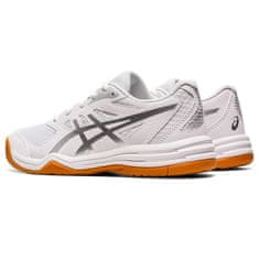 Asics Upcourt 5 GS Dětská volejbalová/halová obuv, bílá/stříbrná, vel. S 34,5