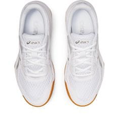 Asics Upcourt 5 GS Dětská volejbalová/halová obuv, bílá/stříbrná, vel. S 34,5