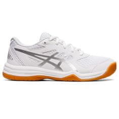 Asics Upcourt 5 GS Dětská volejbalová/halová obuv, bílá/stříbrná, vel. S 34,5