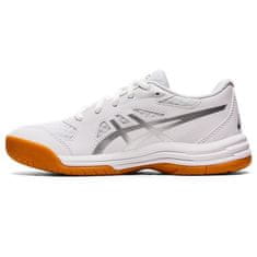 Asics Upcourt 5 GS Dětská volejbalová/halová obuv, bílá/stříbrná, vel. S 34,5