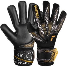 Reusch Attrakt Silver NC Finger Support Brankářské rukavice, černo/zlaté, vel. L 7,5