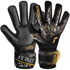 Reusch Attrakt Silver NC Finger Support Brankářské rukavice, černo/zlaté, vel. L 8