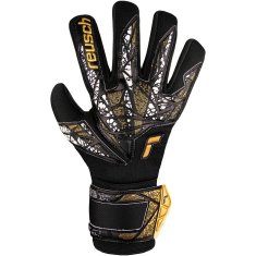 Reusch Attrakt Silver NC Finger Support Brankářské rukavice, černo/zlaté, vel. L 7,5