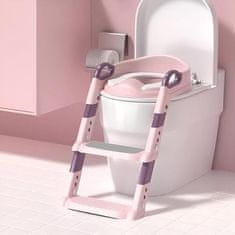 JOJOY® Dětské záchodové prkénko se schůdky | KIDDISTEP Růžová