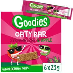 Goodies ovesné tyčinky jahoda a jablko 6 x 23 g