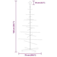 Vidaxl Kovový vánoční stromeček s dřevěnou základnou černý 150 cm